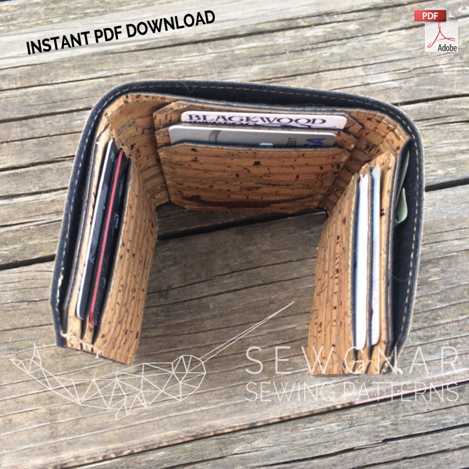 Trifold Wallet Pattern.trifold Wallet Pdf.sewing Pattern.pdf Etsy