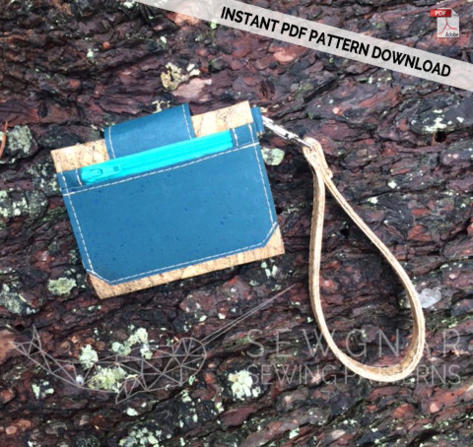 Key Fob Wallet Pdf.sewing Pattern.pdf Sewing Pattern.cork Etsy