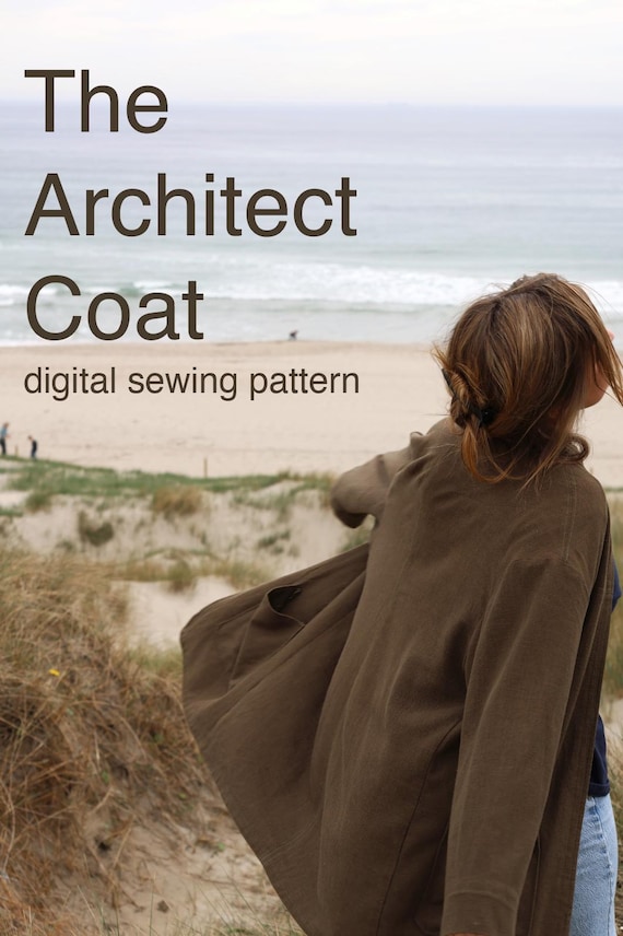 Architect Coat Sewing Pattern PDF | Minimalist Linen Jacket | Japanese Workwear Coat