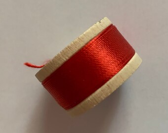Vintage Elegance Pure Silk Buttonhole Silk Twist Thread Size D  10 Yd. Spool Shade 4350 Beautiful Tomato Red