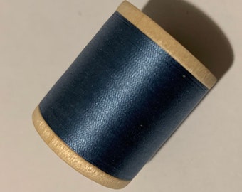 Vintage Belding Corticelli Pure Silk Hand Sewing Embroidery Thread 100 Yd Full Spool Shade 6145 Cannes Blue