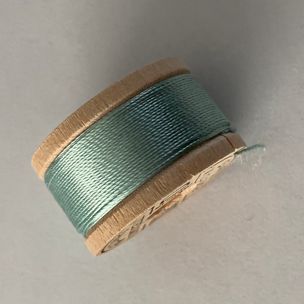 Vintage Belding Corticelli Silk Buttonhole Silk Twist Thread Size D 10 Yd. Wooden Spool Shade 6113 Starlet Blue