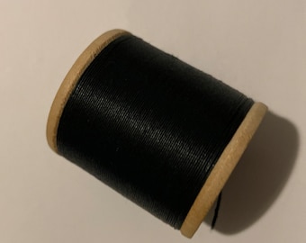 Rare Vintage Corticelli Extra Strong Button and Carpet Thread 70 Yd. Wooden spool Shade Black