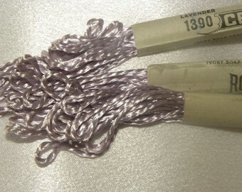 Antique Vintage 1900's Royal Society (Celesta) Silk Embroidery Rope Thread Skein Shade 1390 Lavender