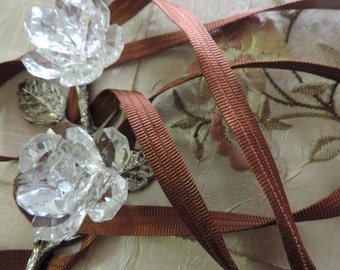 Vintage 1960's 1/4" Wide Beautiful Decorative Copper Flat Ribbed Ribbon Sewing Trim