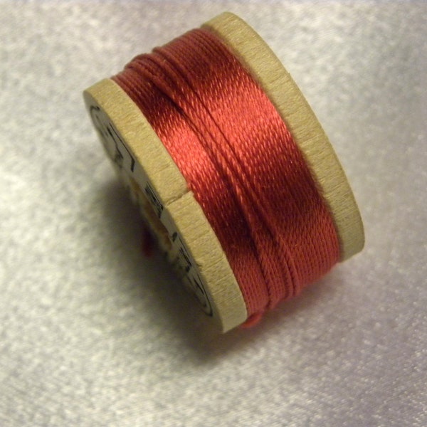 Vintage Belding Corticelli Pure Silk Buttonhole Silk Twist Thread Size D  10 Yd. Spool Shade 4040 Deep Pink