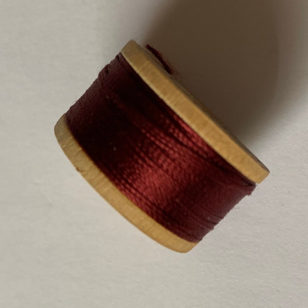 Vintage Belding Corticelli Silk Buttonhole Silk Twist Thread Size D 10 Yd. Wooden Spool Shade