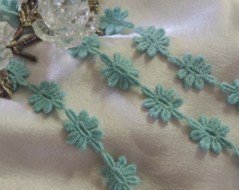 1 Yd 3/4" Wide Gorgeous Vintage Victorian French Venise Turquoise Lace (Aqua)/ Applique/Dolls/Embellishment/Garment Trim
