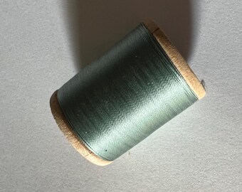 Vintage Belding Corticelli  Pure Silk Hand Sewing Thread 50 Yard Spool Shade 6360 Medium Turquoise/metal green