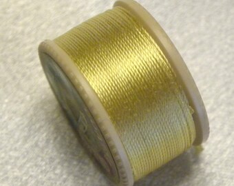 Vintage Coats & Clarks Pure Silk Twist Embroidery Buttonhole Silk Twist Thread Size D  10 Yd. Spool Lemon Yellow Shade 157-A