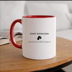 Giant Schnauzer mug, Giant Schnauzer gift, dog mom gift, dog dad gift, working breed mug, protection breed mug, dog handler gift