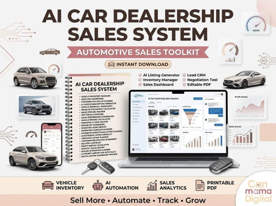 AI Car Dealership Sales System | Inventory, Leads, Pitch Builder (Digital Download)