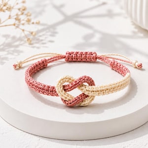 Blush Ivory Love Knot Bracelet Crochet Pattern (PDF Download)