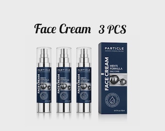 3 unidades - Crema facial con partículas para hombre, antienvejecimiento, para el cuidado diario de la piel - (50 ml)