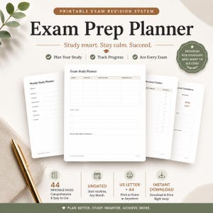Exam Prep Planner | Study Revision Test Binder (Digital Download)