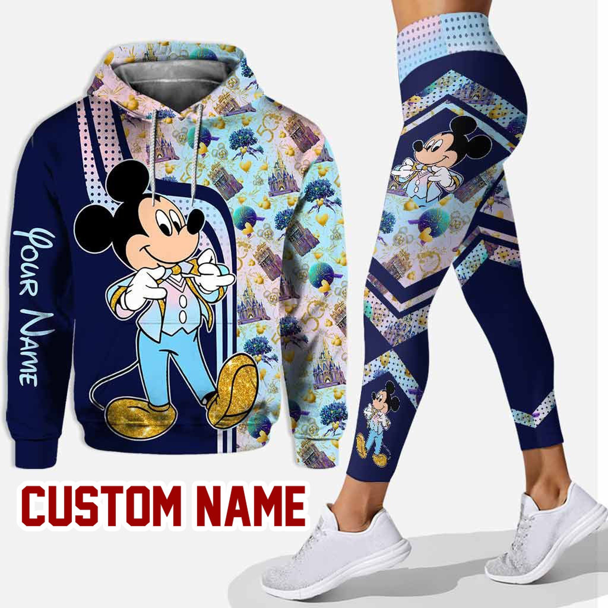 Discover Mickey magic pattern Disney custom name 3D Printed Hoodie