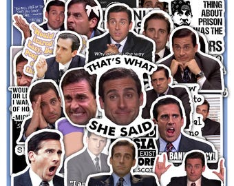 Funny Office Quote Sticker Sheet - Iconic TV Humor Vinyl Decals 40 designs (4 Full Sheets)