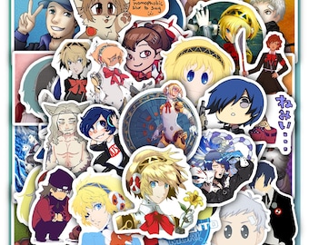 Persona 3 Sticker – P3 Anime Game Vinyl Decal for Laptop & Console 40 designs (4 Sheets).