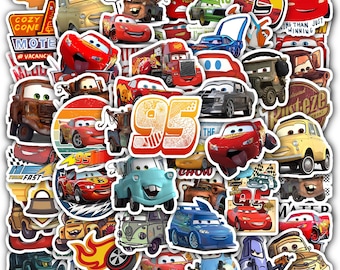 Lightning Stickers Sheet McQueen– Cars Movie Decals for Kids, Gifts  40 designs (4 Full Sheets)
