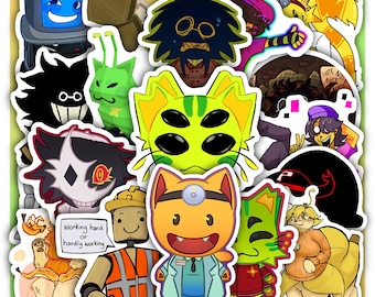 Regretevator Sticker Sheet -Dark Humor Meme Vinyl Decals For Laptop , Water Bottle 40 designs (4 Full Sheets)