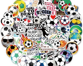 100PCS Soccer Stickers Pack, Vinyl Waterproof Decals for Water Bottles, Laptops, 2026 World Cup Party Favors for Kids Teens