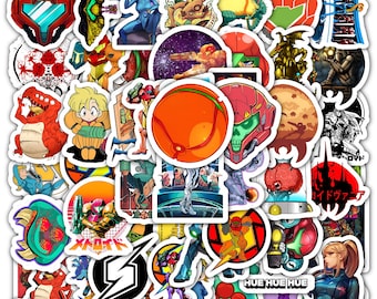 Metroid Sticker Sheet - Retro Game Vinyl Decals 40 designs (4 Sheets)