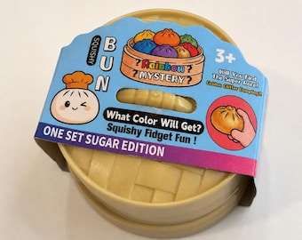 Jumbo Dumpling Squishy Toy Mystery Edition – Glitter & Solid Mix Soft TPR Slow Rising Fidget Toy for Stress Relief and Sensory Play