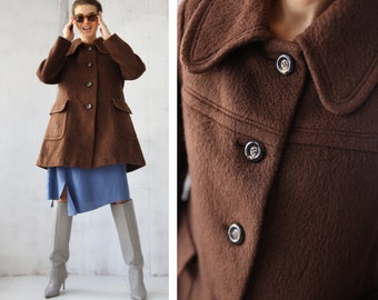 Vintage brown wool mohair jacket coat