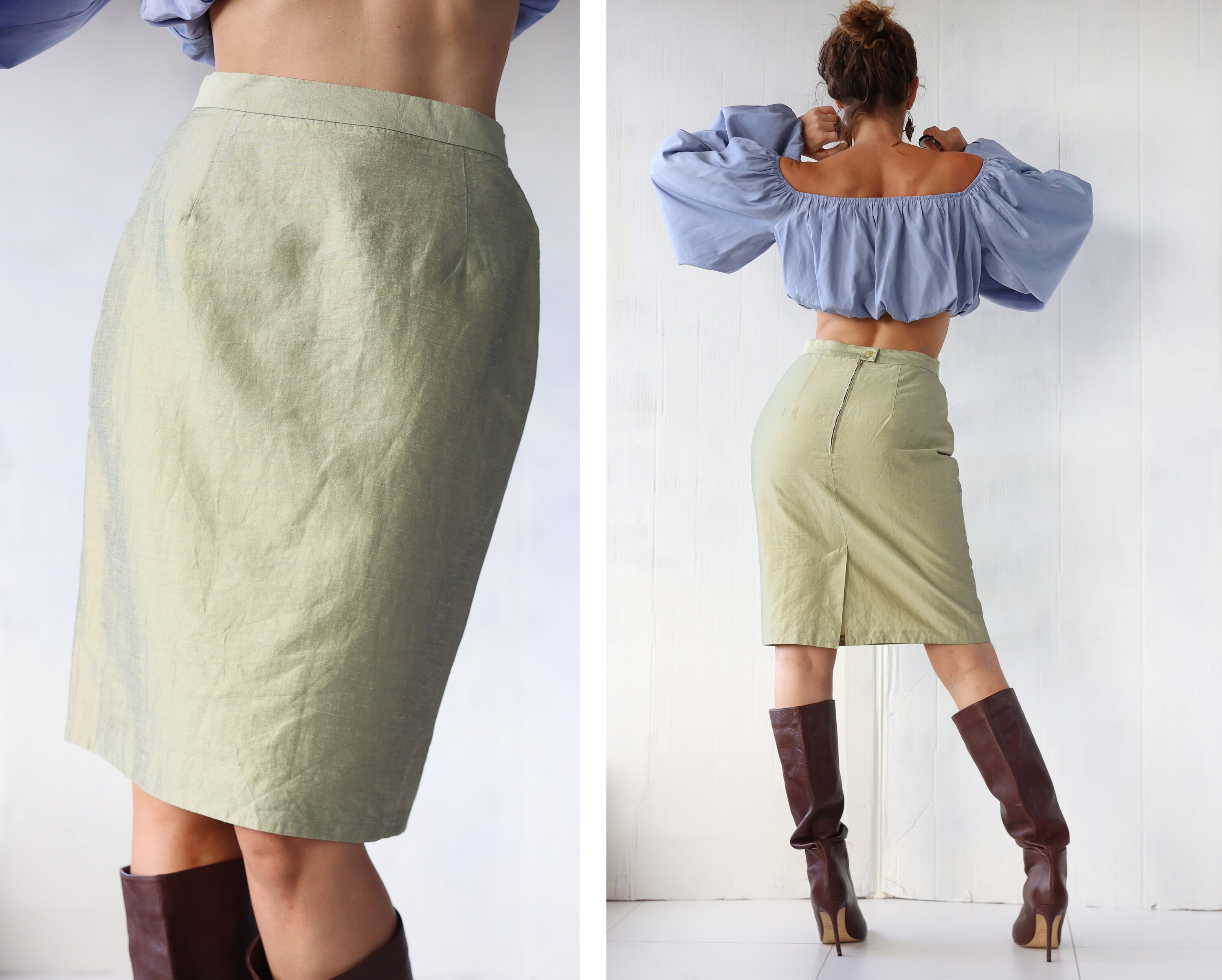 【INCHANT ME】Selvedge H-line Banding Long Skirt Unfooted H-line Banding Long Skirt (2C) - INCHANT ME