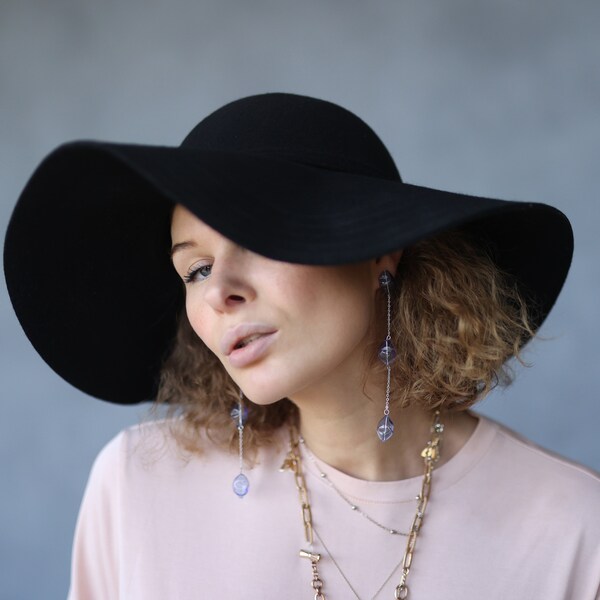 Pleat Trim Wide Brim Hat main image 1