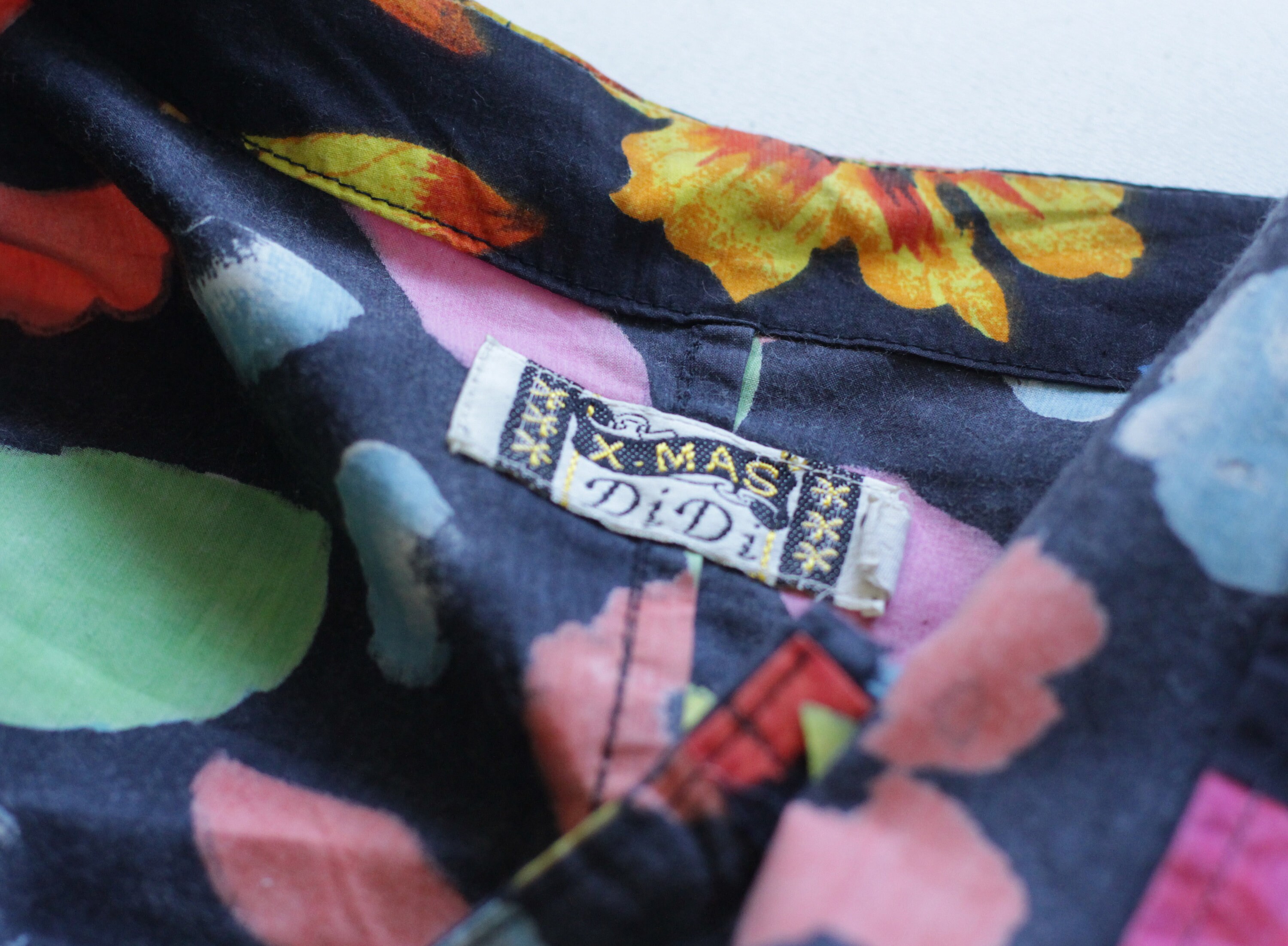 Vintage Black Colorful Floral Print Cotton Long Sleeve Button | Etsy