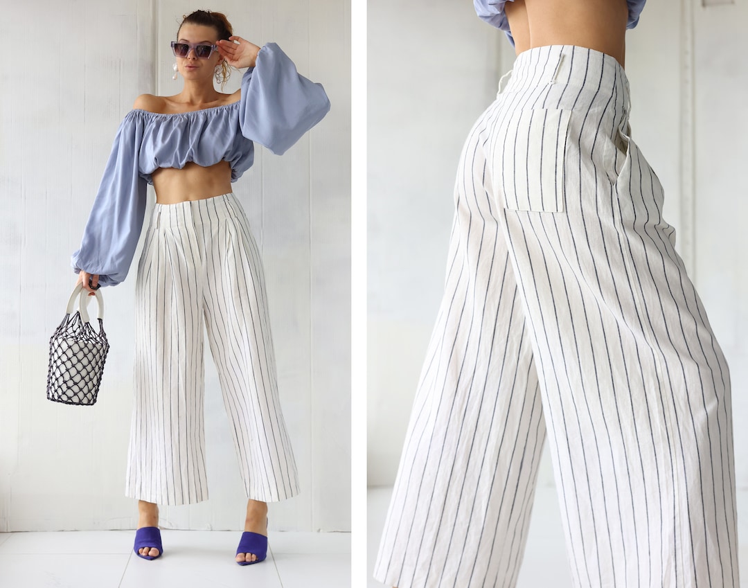 【THEAIRTOWN】vertical stripe denim pt vertical stripe denim pt - THEAIRTOWN | 60% - Asian Fashion