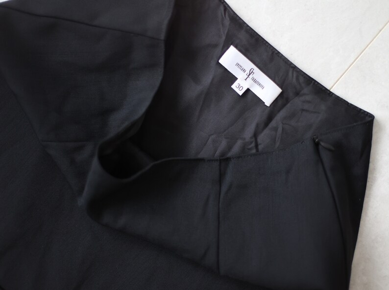 Vintage black high waist sexy tight fitted pleated mini skirt image 6