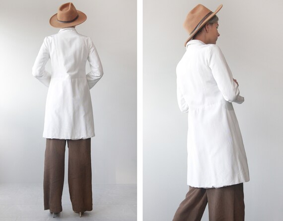French vintage white simple chic power suit long … - image 4