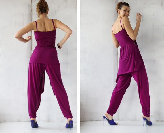 NORMA KAMALI Vintage purple two piece set trouser… - image 5