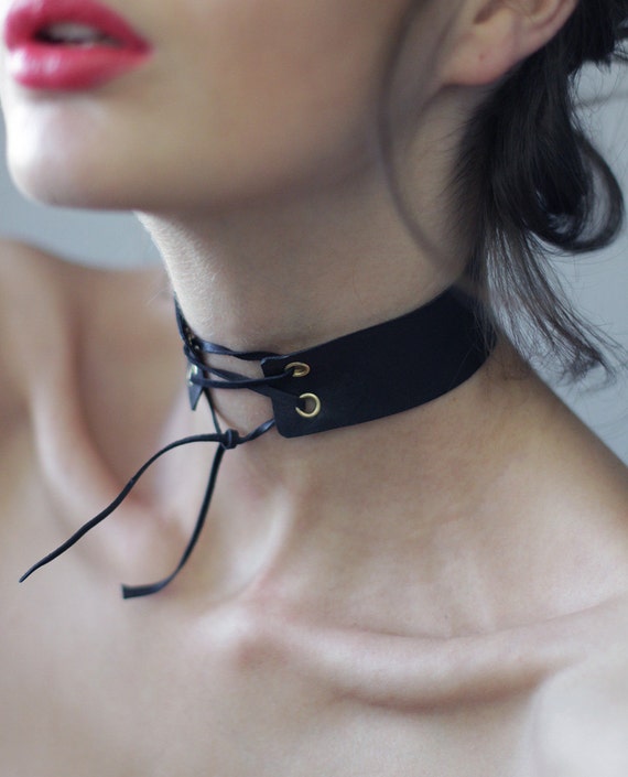 Black lace tie choker sale