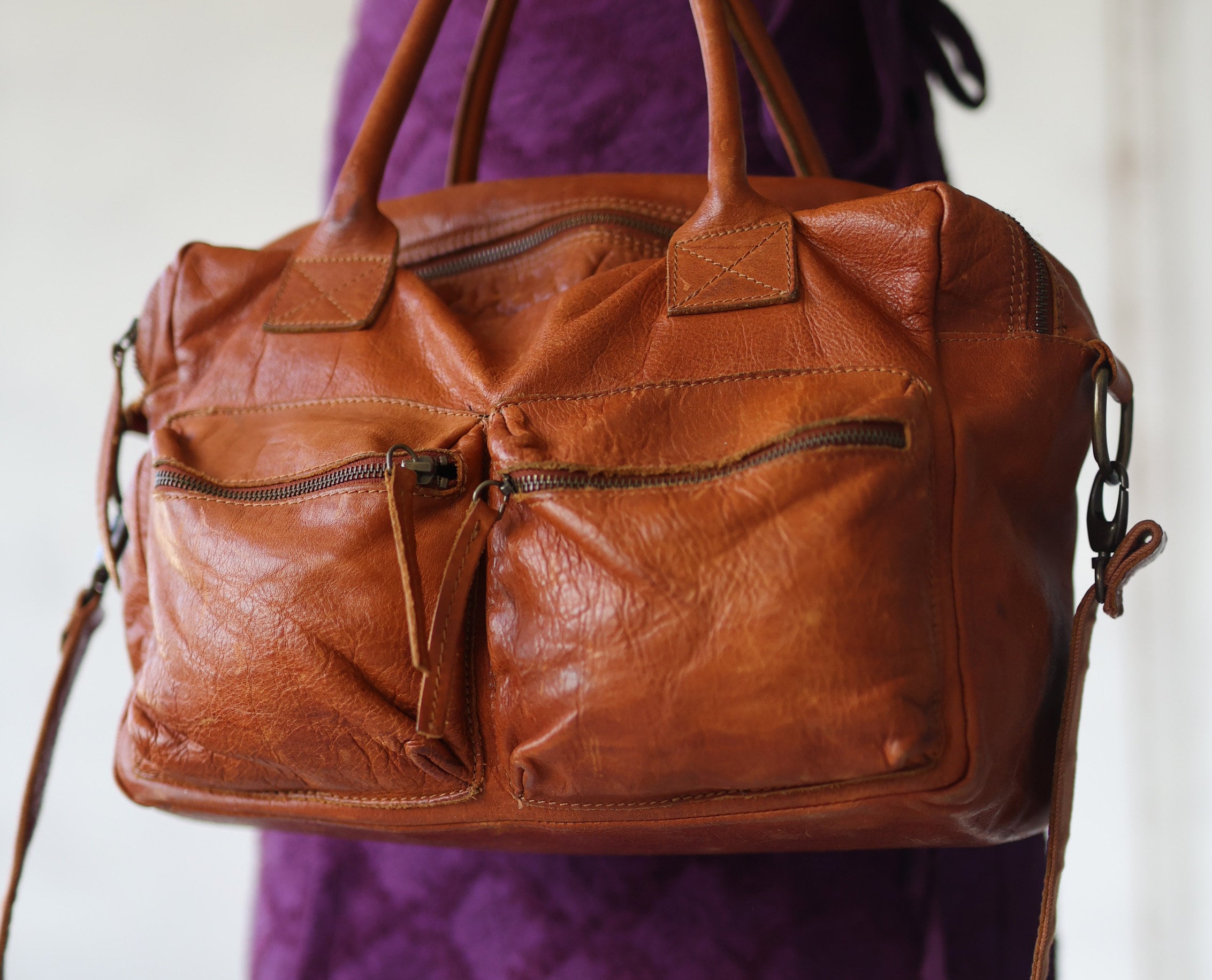 Kelly voyage leather travel bag Hermès Camel in Leather - 37372610