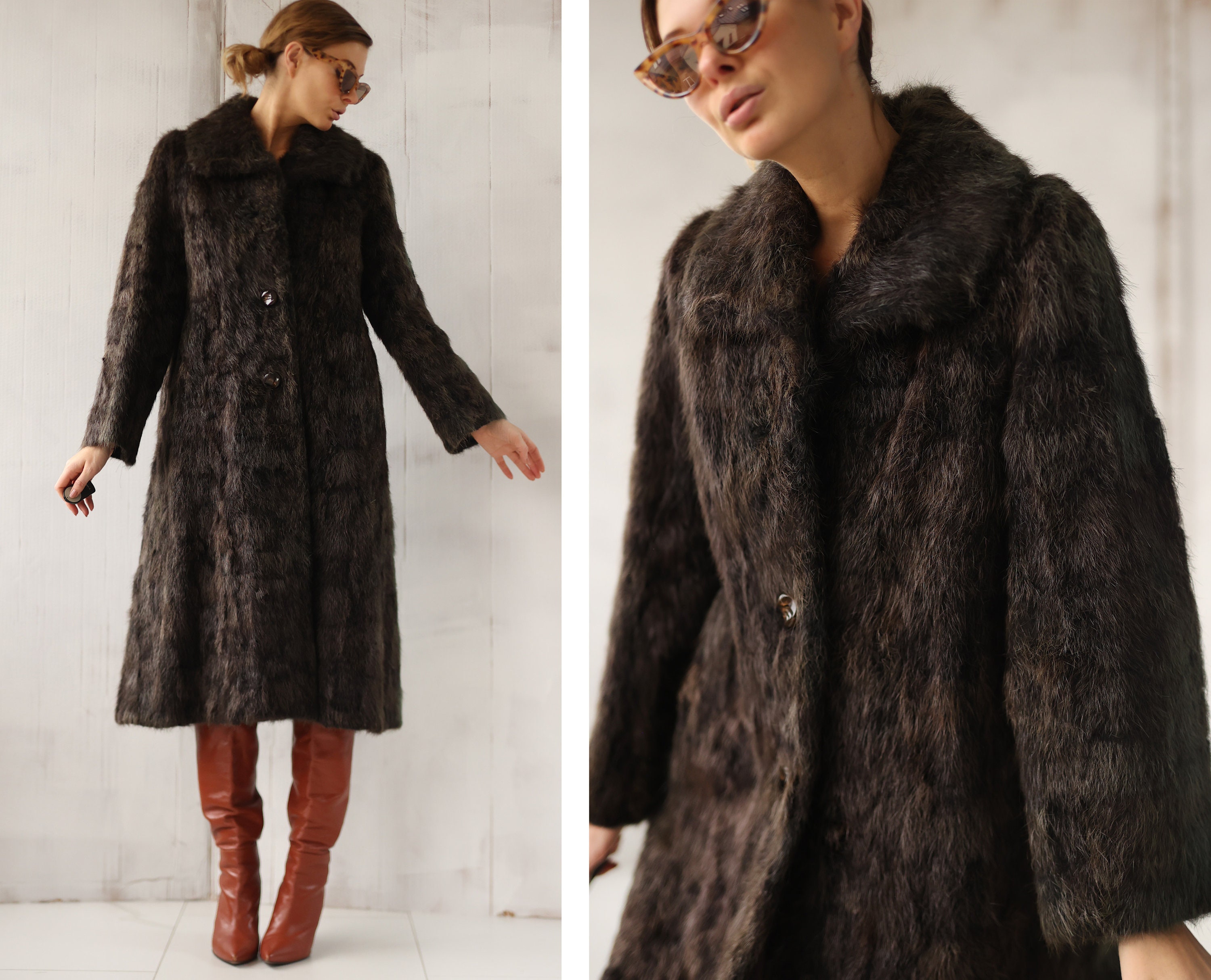 Fitted fur coat hotsell