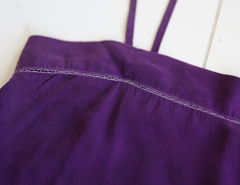 CHLOE Vintage purple pure silk tiny strap blouse top S image 5