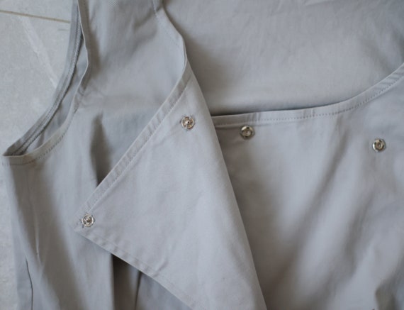 Vintage grey cotton sleeveless tunic vest top XS - image 6