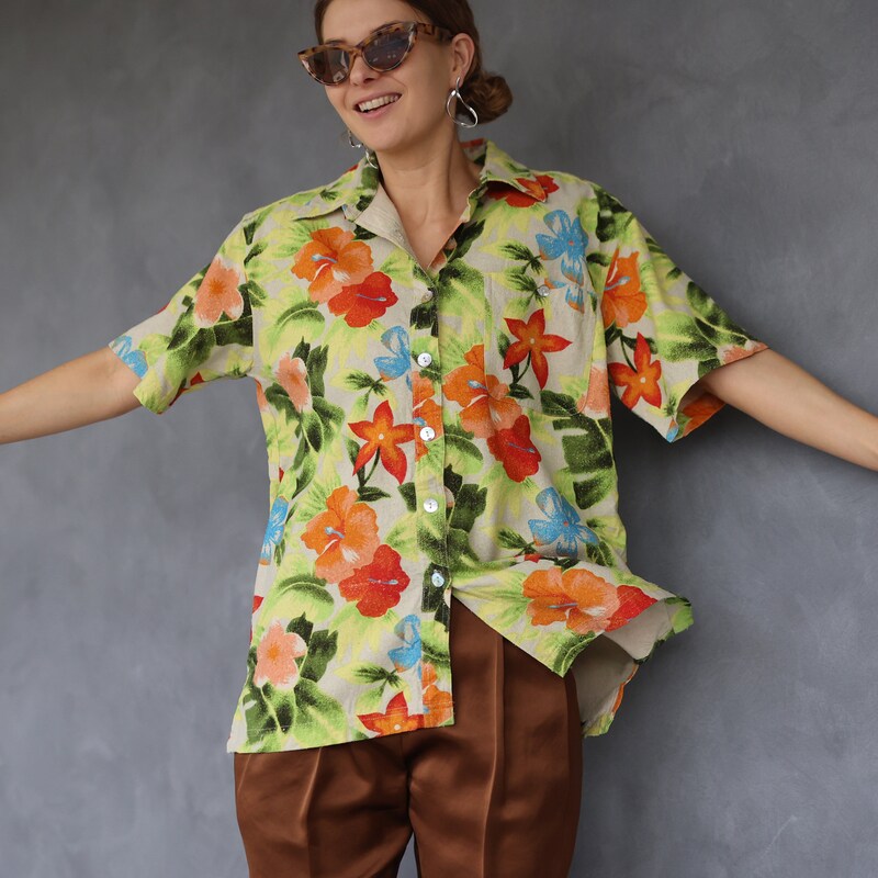 Silk Brocade Floral Draped Sleeves Top main image 1