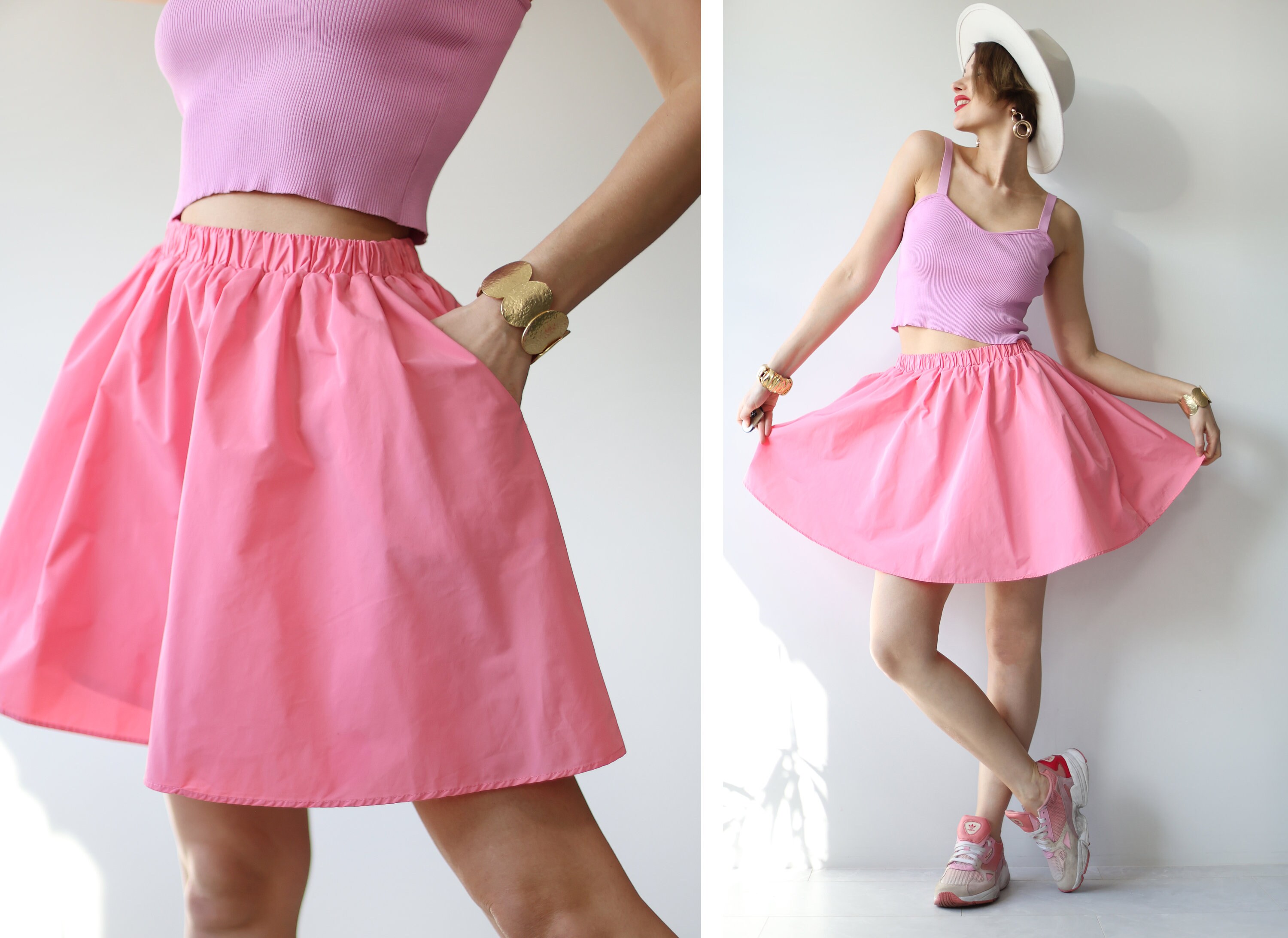 ミニスカート PINKO Women Mini Skirts 104913Y3LEN34 PINK Womens Spandex Skater Mini Skirt