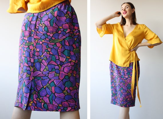 Patterned midi pencil skirt 2025