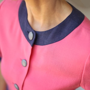 BALENCIAGA Vintage-Blazer rosa blau Kurzarm-Top S Bild 2