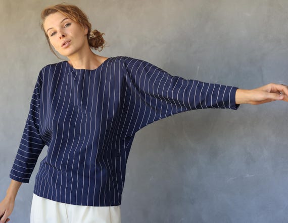 blue batwing top