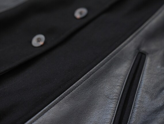 SISLEY Vintage black wool leather panel single br… - image 8