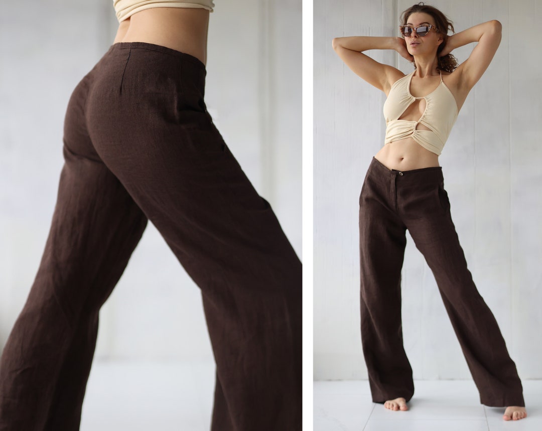 Vintage Loose Casual Linen Wide Leg Trousers main image 1