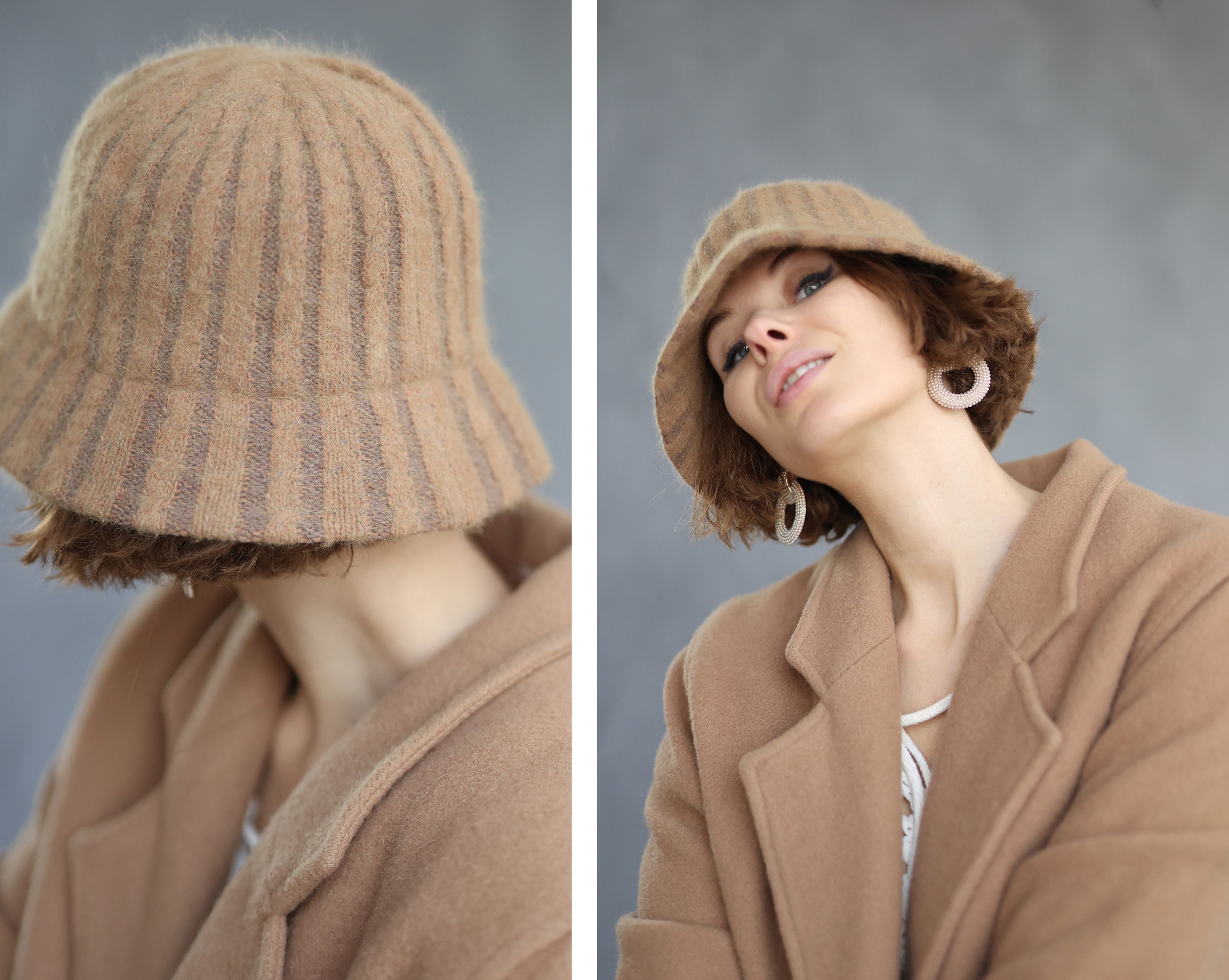 ハット [ETERNALYOU] Angora Fur Bucket Hat ( 9 COLOR) Angora Bucket Hat - Etsy Canada