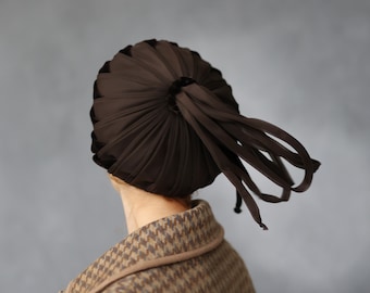 Vintage brown fantasy turban hat