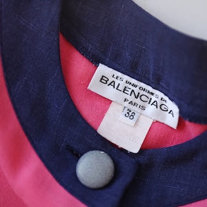 BALENCIAGA Vintage-Blazer rosa blau Kurzarm-Top S Bild 8